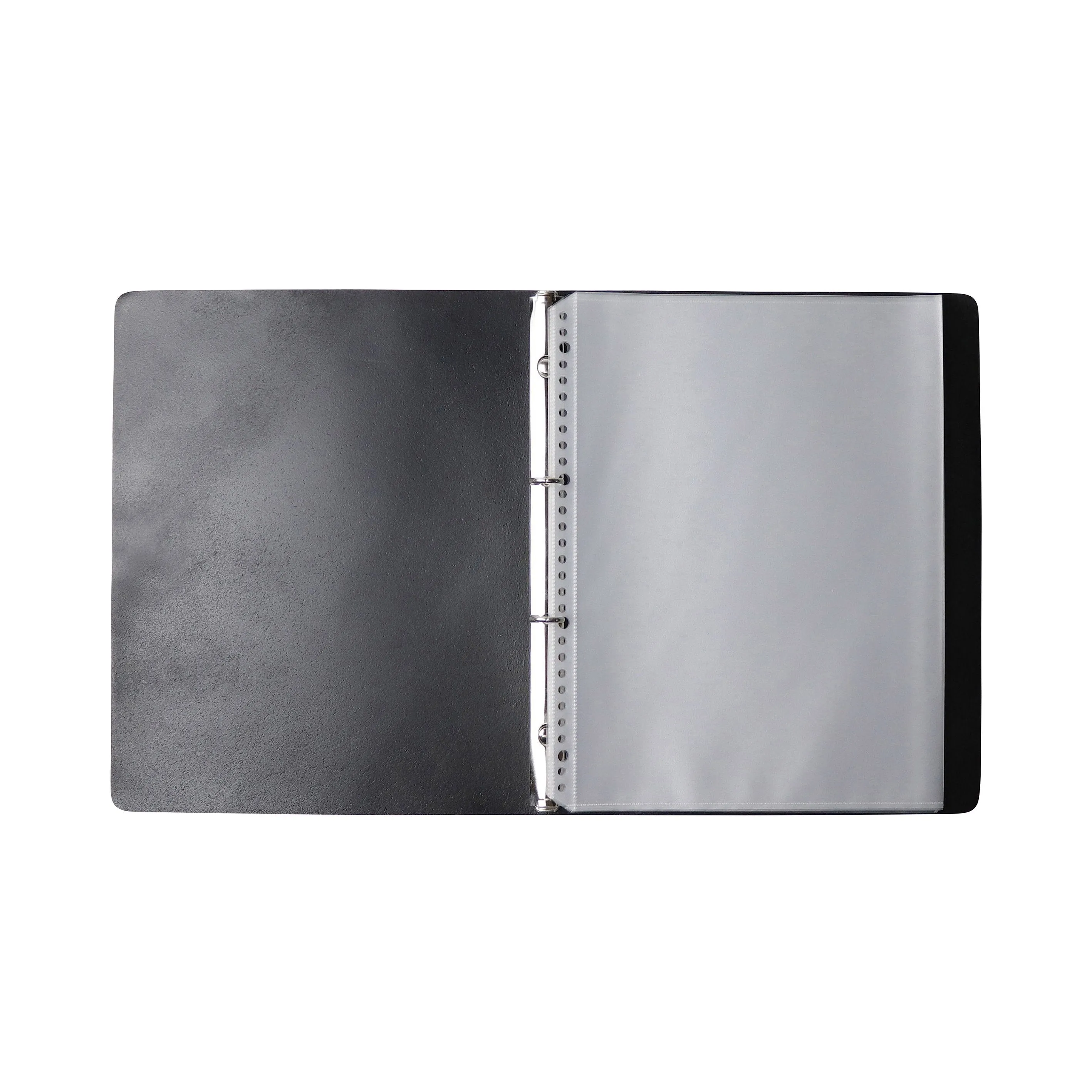 2-Ring Leather Binder / Black