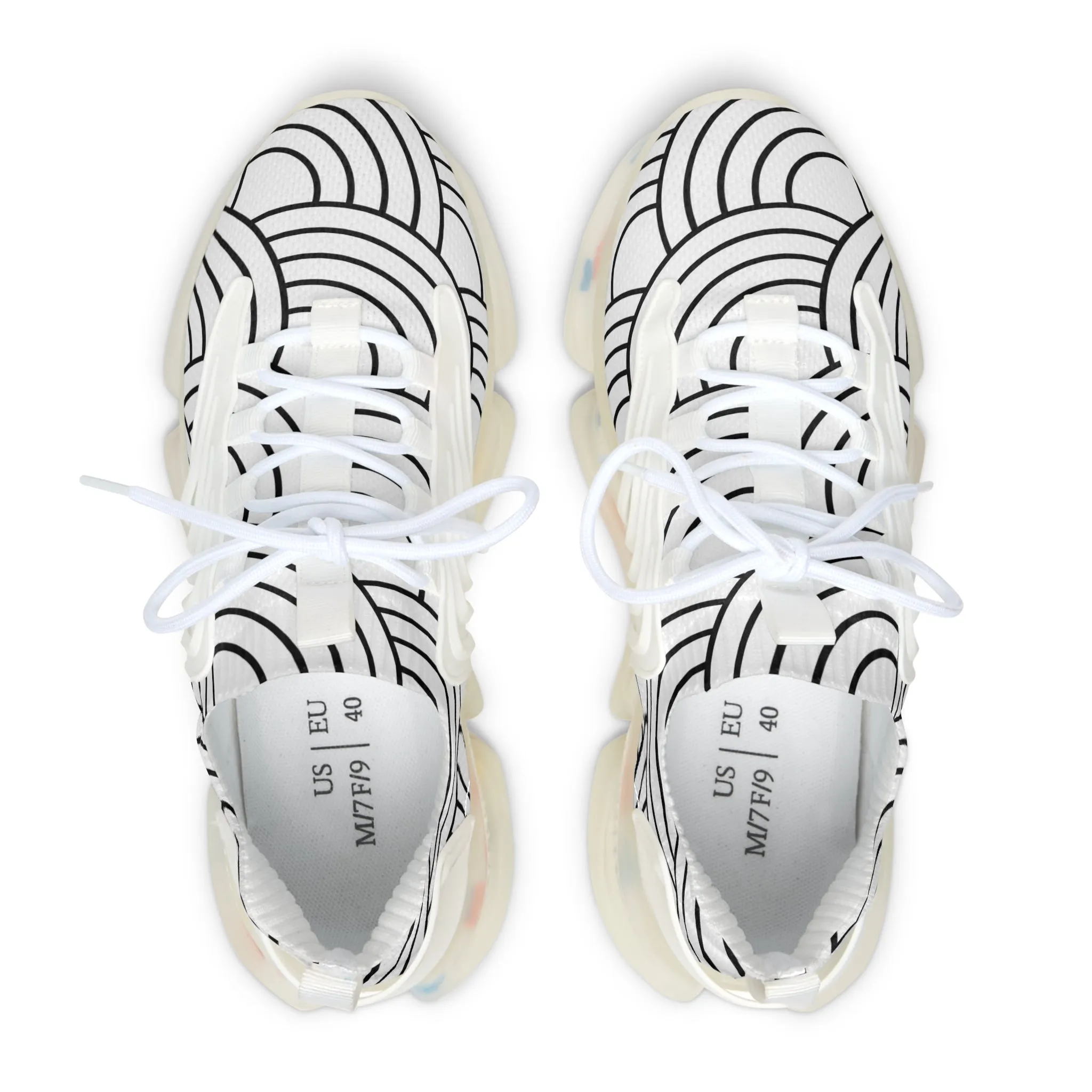 Black Pattern Women's Mesh Sneakers