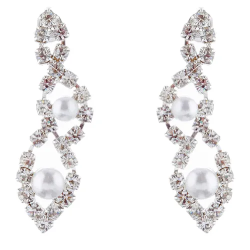 Bridal Wedding Jewelry Set Elegant Pearl & Rhinestone