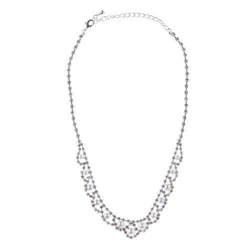 Bridal Wedding Jewelry Set Rhinestone Pearl Elegant