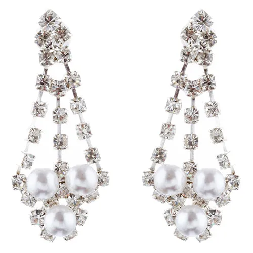 Bridal Wedding Jewelry Set Rhinestone Pearl Elegant