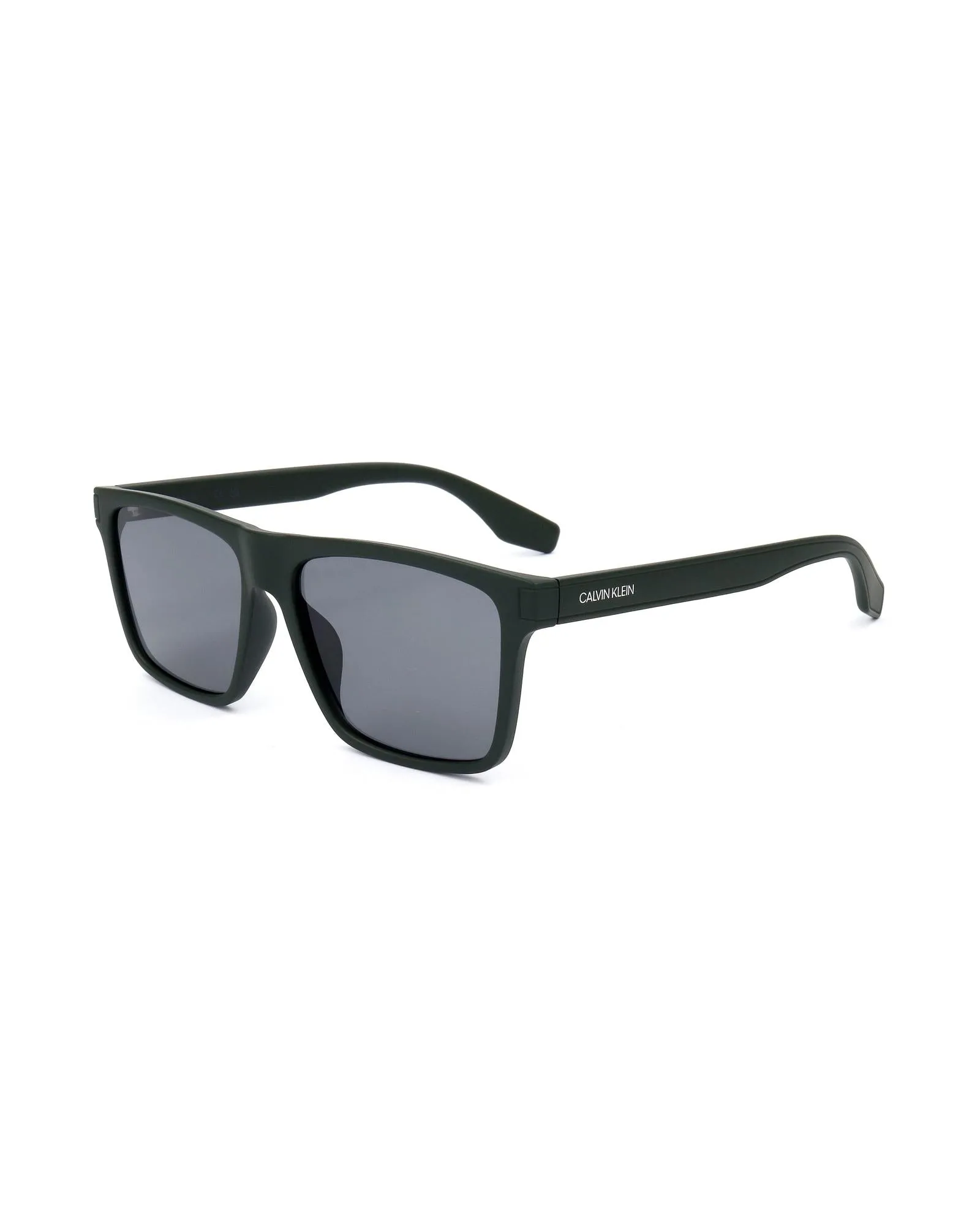 Calvin Klein  CK4301S Matte Green Rectangular Sunglasses with Polarized Lenses