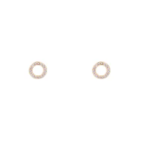 D& X London Keira Cubic Zirconia Circle Stud Earrings