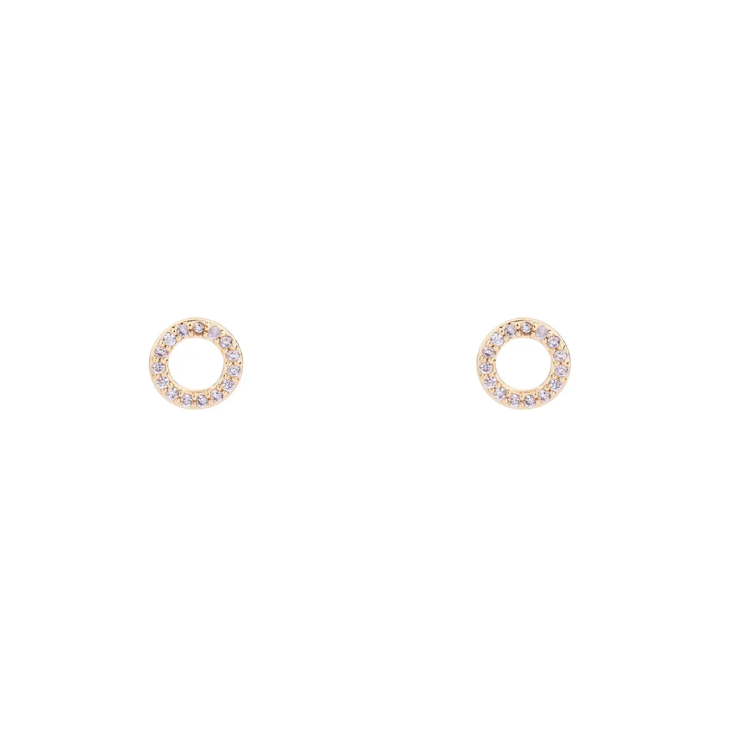 D& X London Keira Cubic Zirconia Circle Stud Earrings