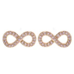 D& X London Keira Cubic Zirconia Infinity Stud Earrings
