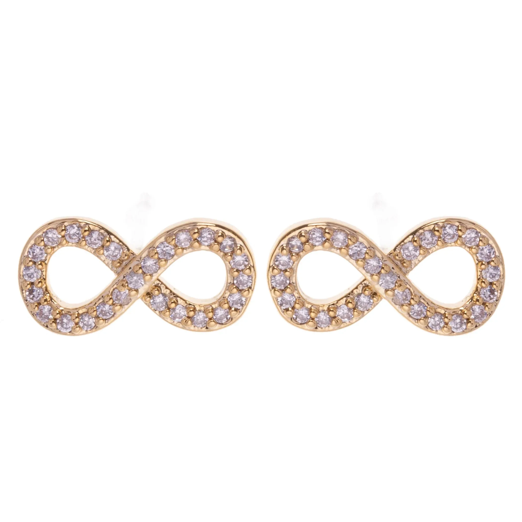 D& X London Keira Cubic Zirconia Infinity Stud Earrings