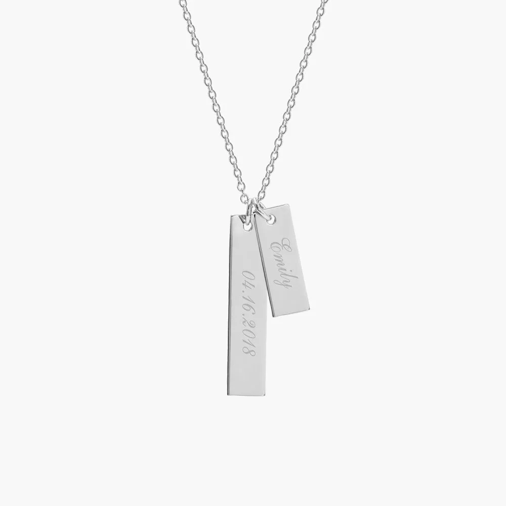 Engravable Double Bar Necklace