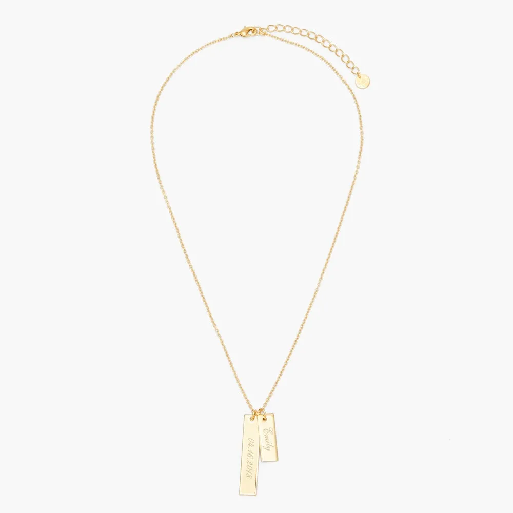 Engravable Double Bar Necklace