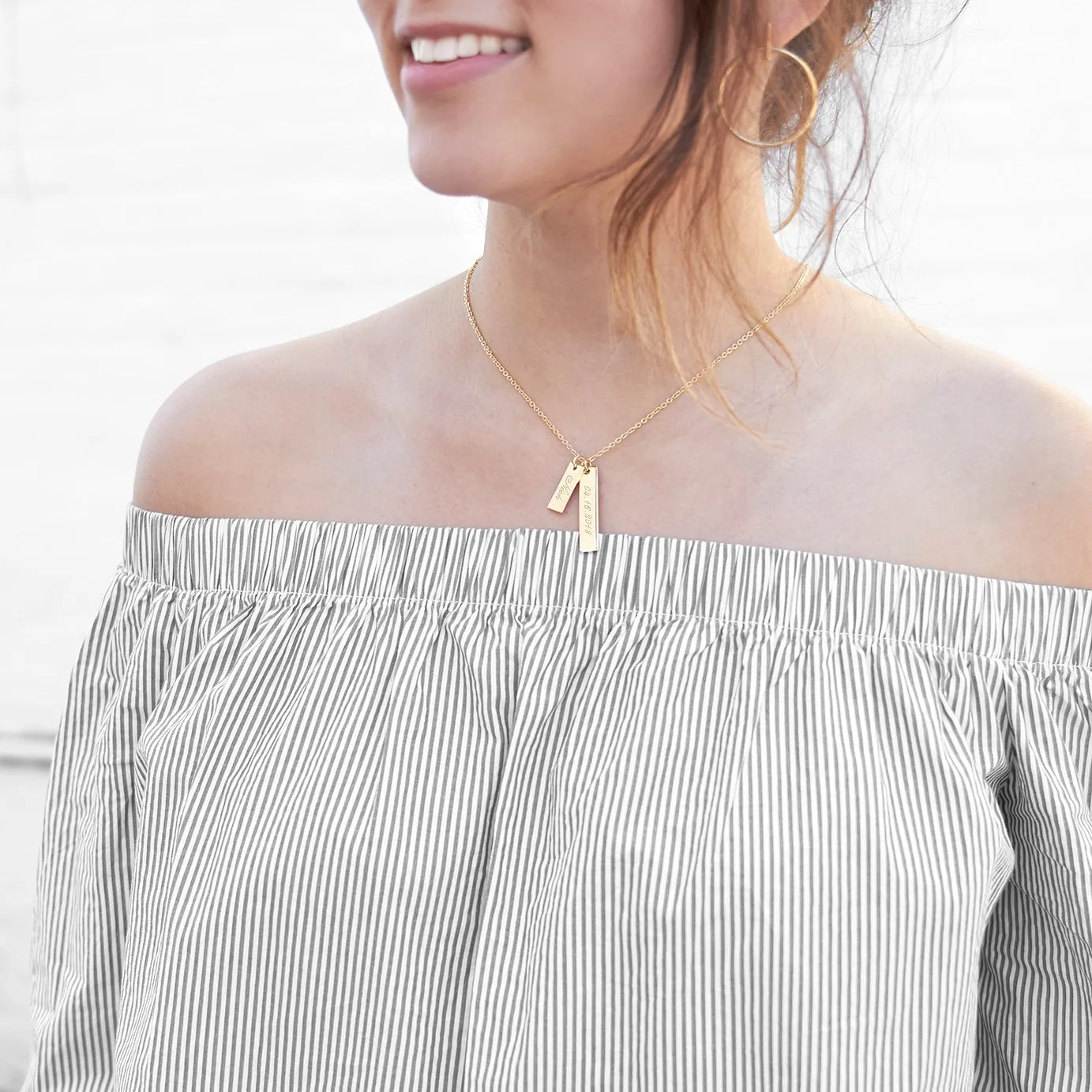 Engravable Double Bar Necklace