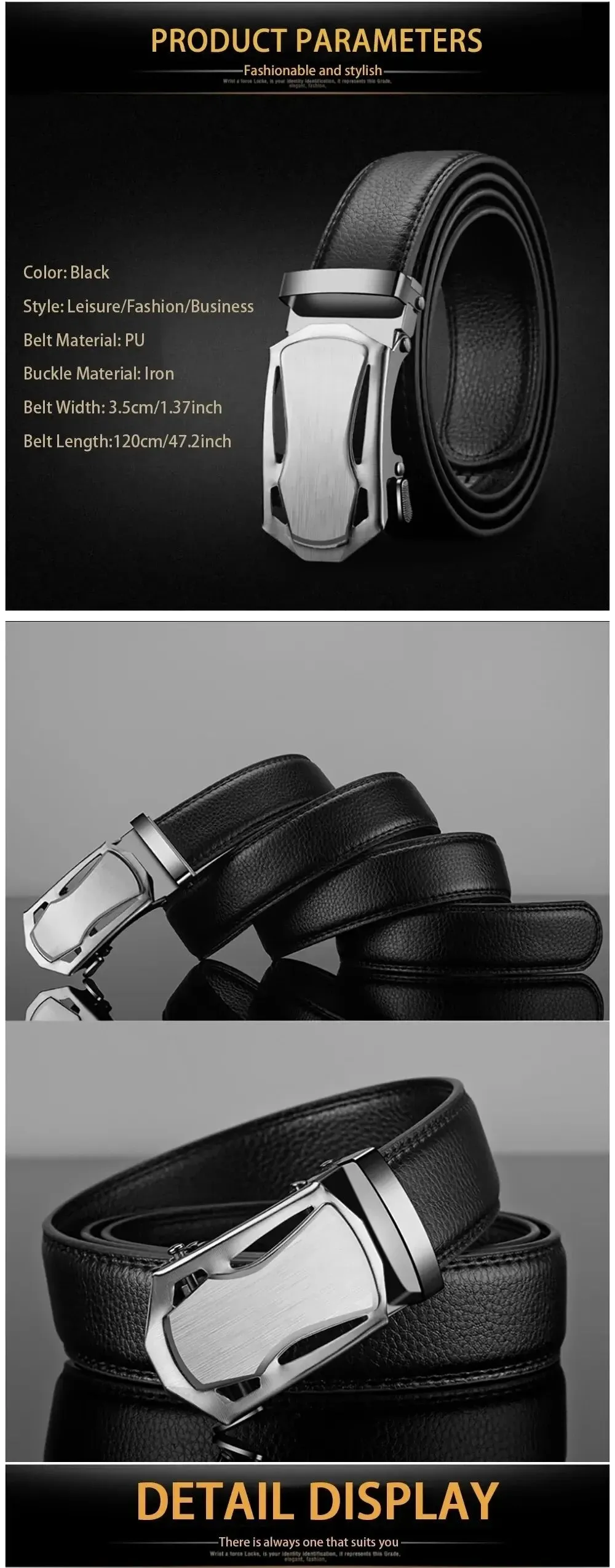 Fashion Business Men'S Belt Genuine Luxury Brand Belt Metal Buckle Belt High-Quality PU Leather Soft Belt With Cargo Pants Jeans