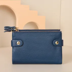Genuine Leather Bifold Womens Wallet Multi-Slot Card Holder Coin Purse