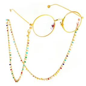 Gold Multi-Coloured Bead Sunglasses Chain