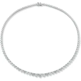 Graduated 3 Prong Diamond Tennis Necklace