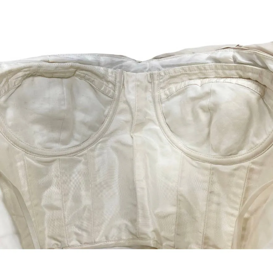 J Crew Strapless Silk Taffeta Pleated Wedding Dress Size 6 New Ivory