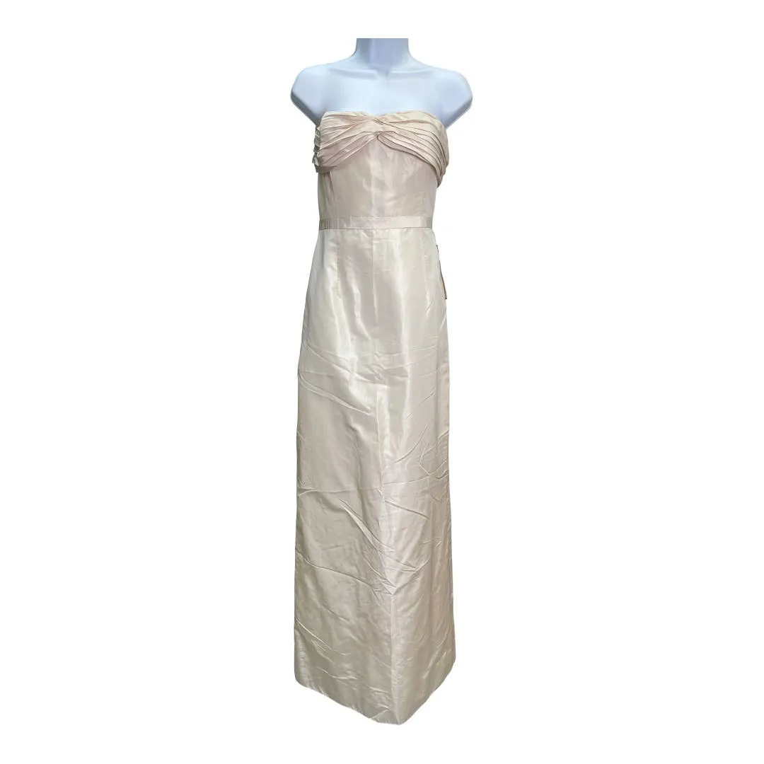 J Crew Strapless Silk Taffeta Pleated Wedding Dress Size 6 New Ivory