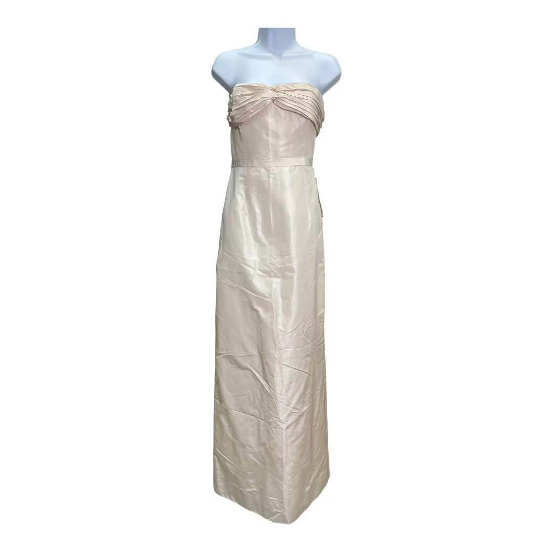 J Crew Strapless Silk Taffeta Pleated Wedding Dress Size 6 New Ivory