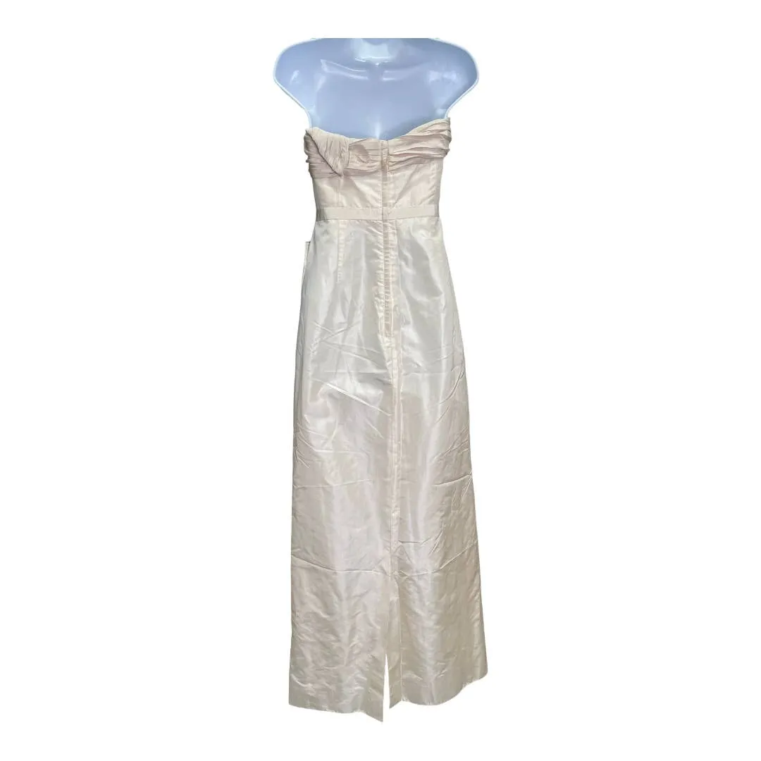 J Crew Strapless Silk Taffeta Pleated Wedding Dress Size 6 New Ivory