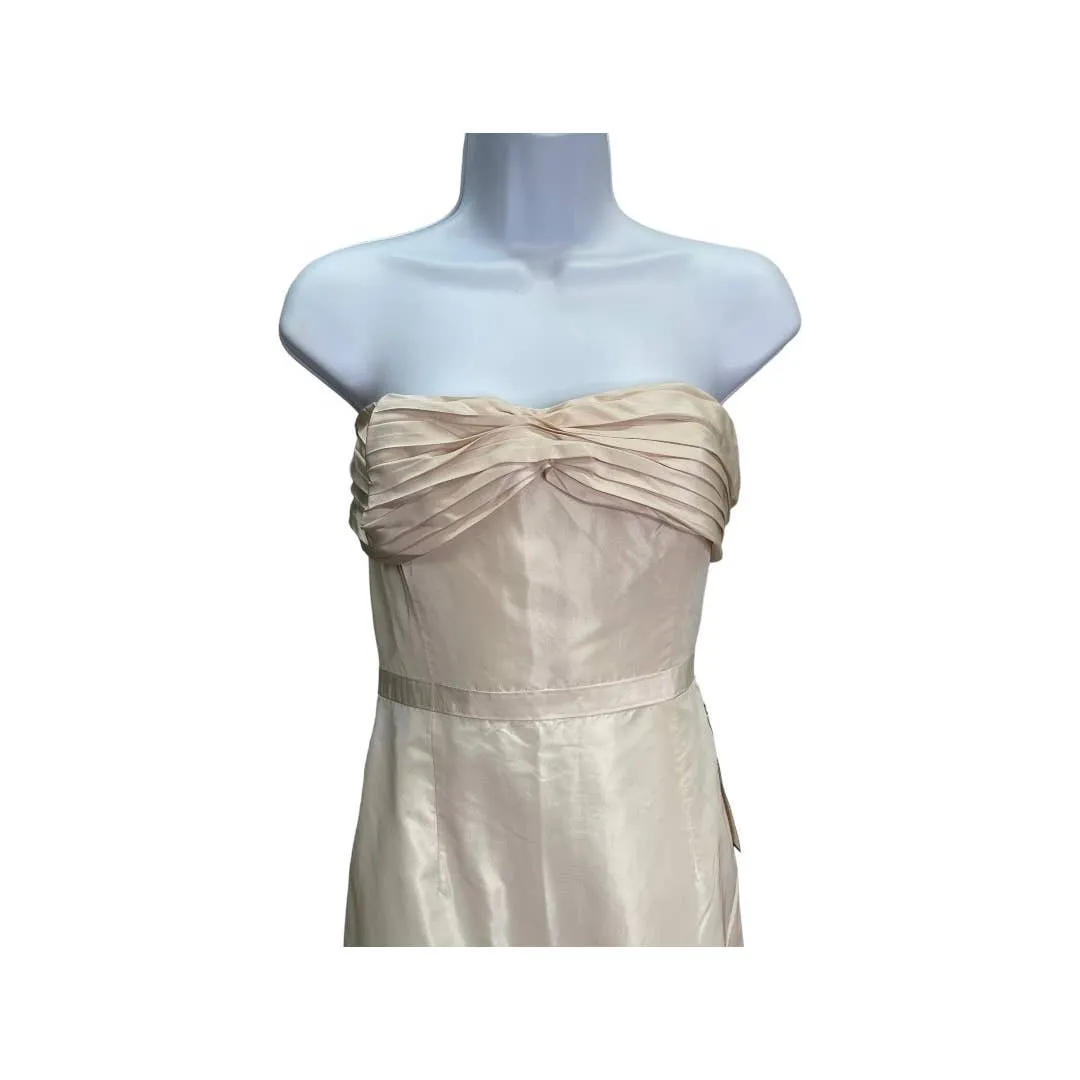 J Crew Strapless Silk Taffeta Pleated Wedding Dress Size 6 New Ivory