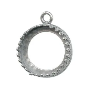 JBB Findings Sterling Silver Rivoli Bezel Setting, Fits 14mm Rivoli (1 Piece)