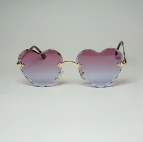 Love on Edge Rimless Heart Sunglasses