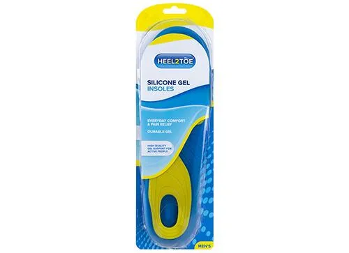 Mens Deluxe Silicone Gel Insoles 1 Pair - Case of 12