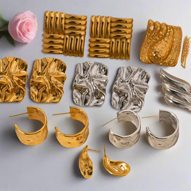 Miss Crinkle Geometric Earrings