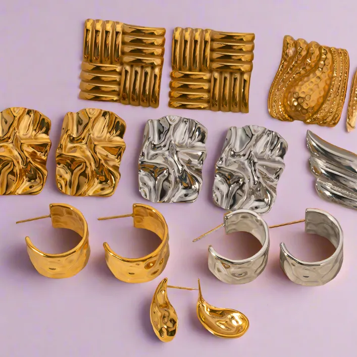 Miss Crinkle Geometric Earrings