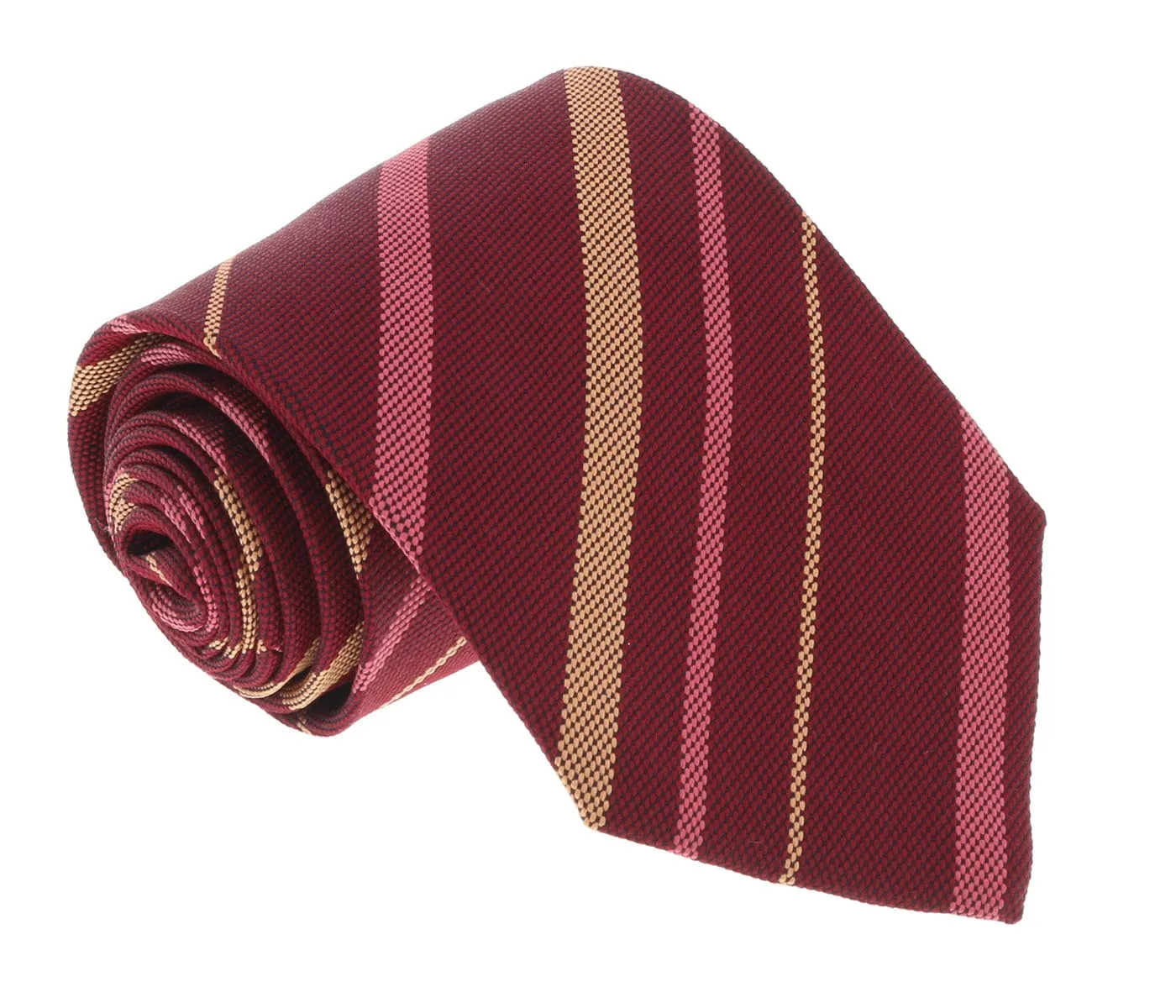 Missoni U4058 Red/Pink Regimental Pure Silk Tie