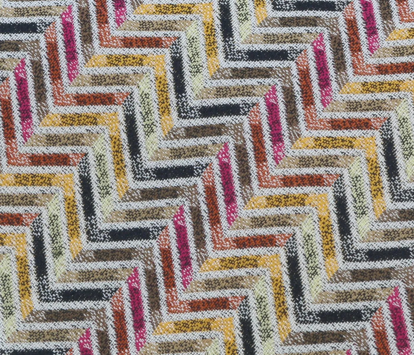 Missoni U4306 Gold/Silver Chevron Pure Silk Tie