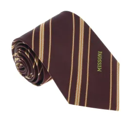 Missoni U5026 Brown/Orange Regimental Pure Silk Tie