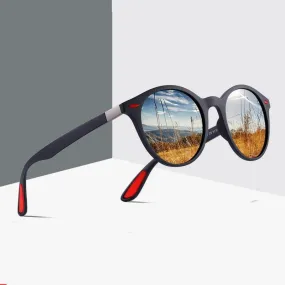 Oval Frame Retro Rivet Polarized Sunglasses