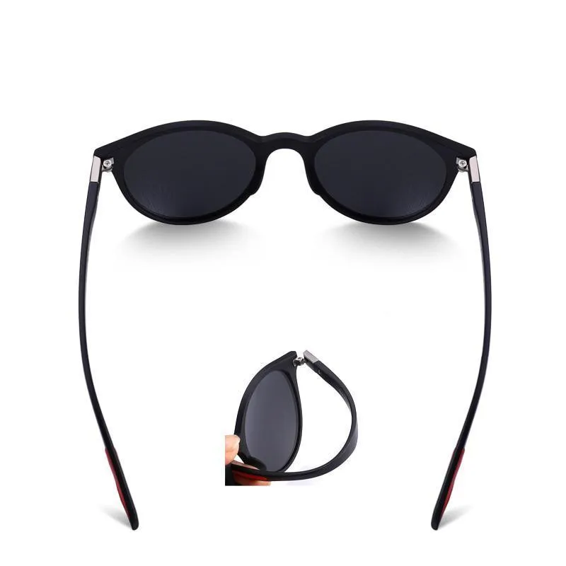 Oval Frame Retro Rivet Polarized Sunglasses