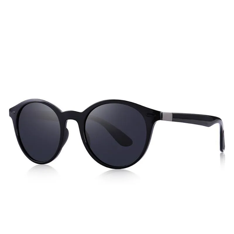 Oval Frame Retro Rivet Polarized Sunglasses