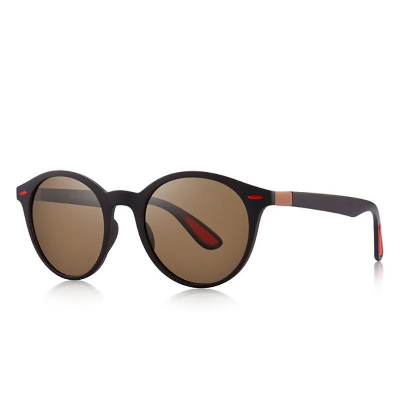 Oval Frame Retro Rivet Polarized Sunglasses