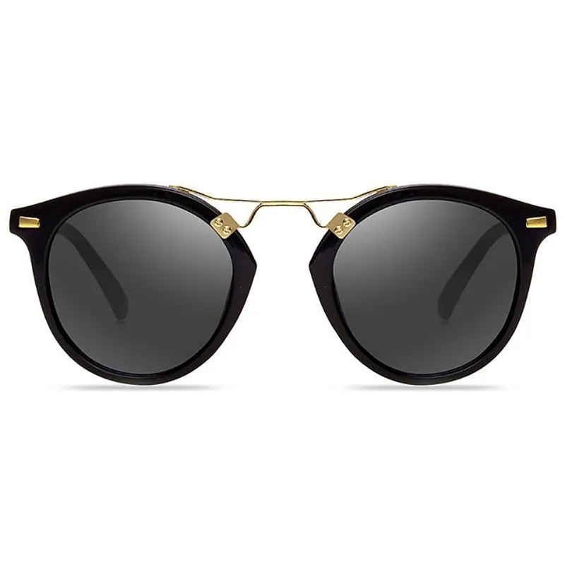 Oval Mirrored Lens Retro Sunglasses