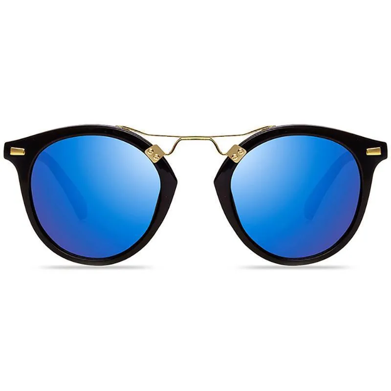 Oval Mirrored Lens Retro Sunglasses