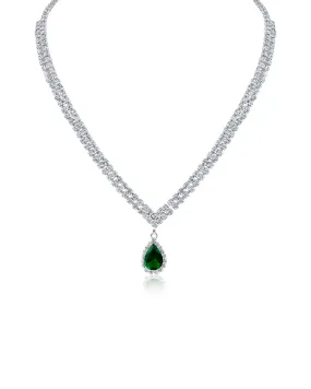 Pear CZ Drop Necklace
