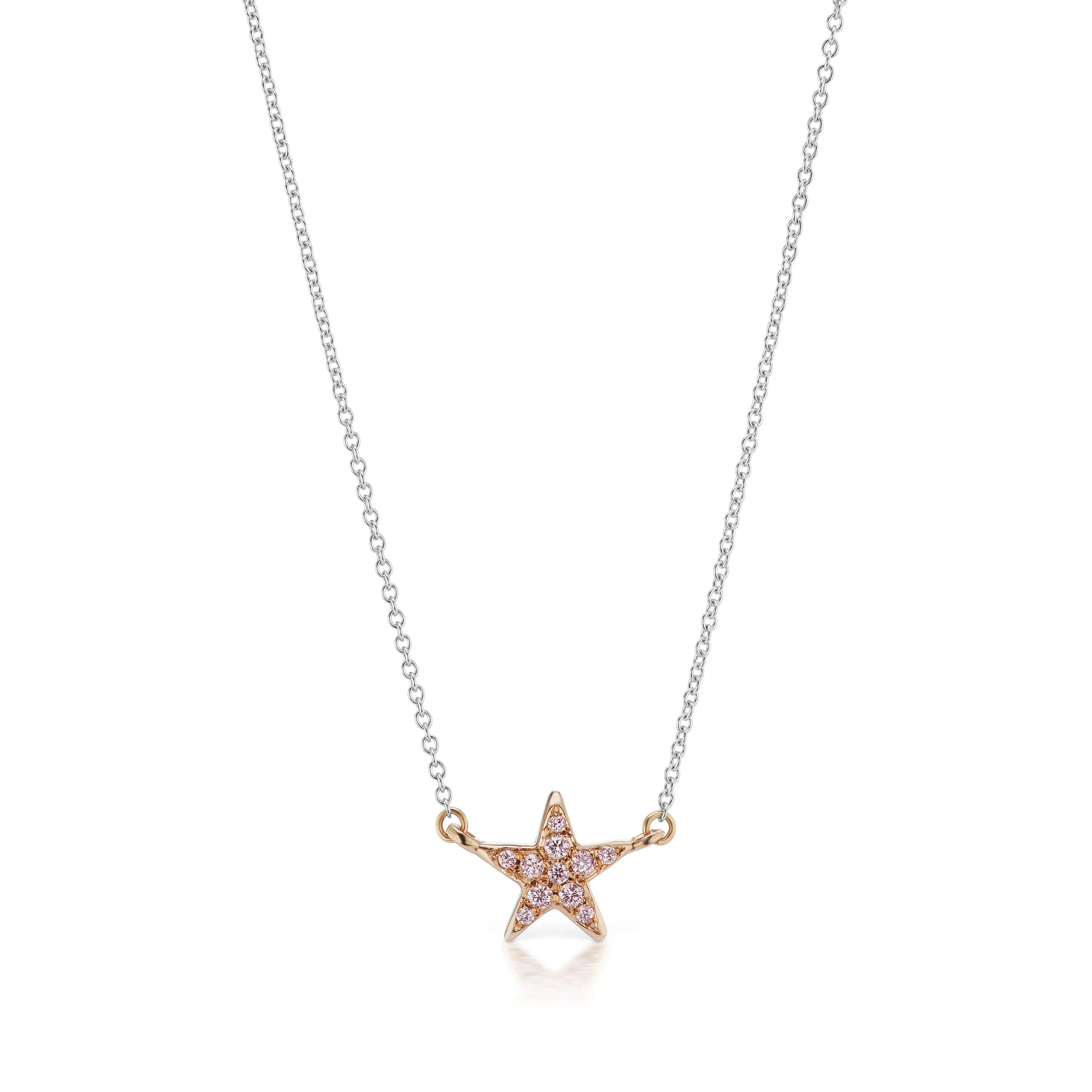 Pink Diamond Star Necklace