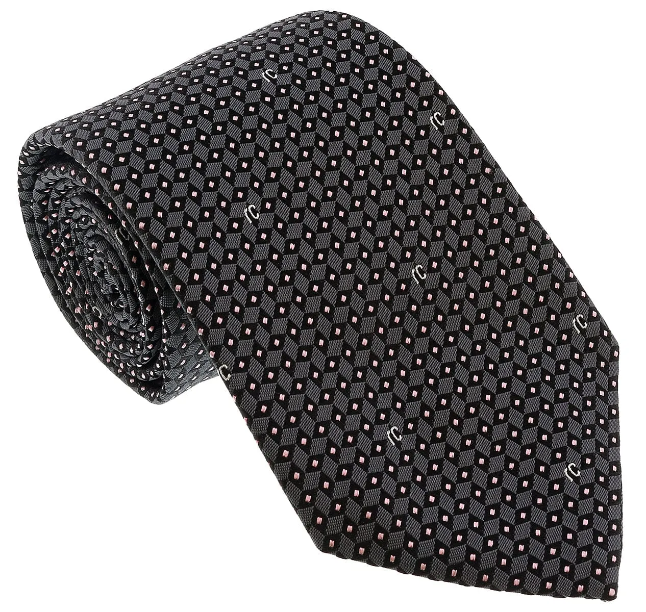 Roberto Cavalli ESZ041 05001 Grey Micro Geometric Tie