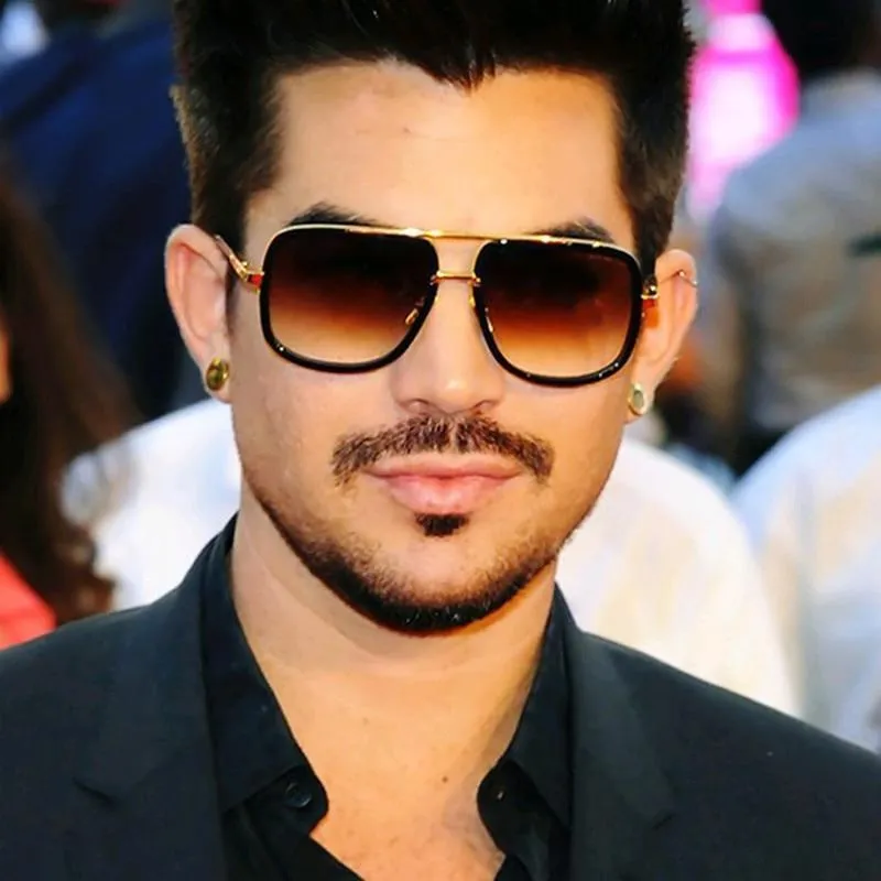 Square Lens Luxury Vintage Metal Big Frame Sunglasses