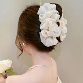 Sweet Beautiful Mesh Tulle Bow Design Hair Clip Claw