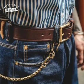 Tooling Cow Genuine Leather Luxury Strap Male Belts with Pin Buckle