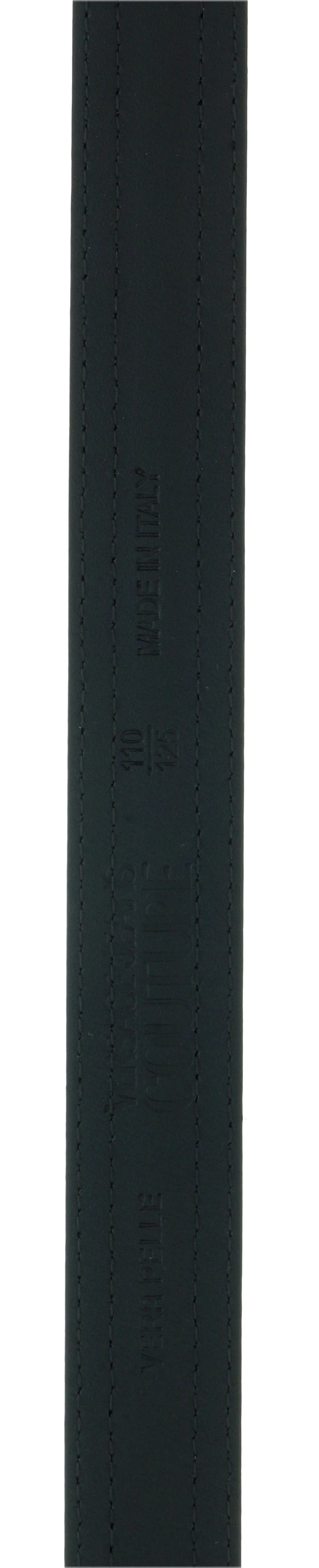 Versace Jeans Couture Black/Gold Leather Baroque Insert Trim Signature Classic Buckle-Adjustable Belt