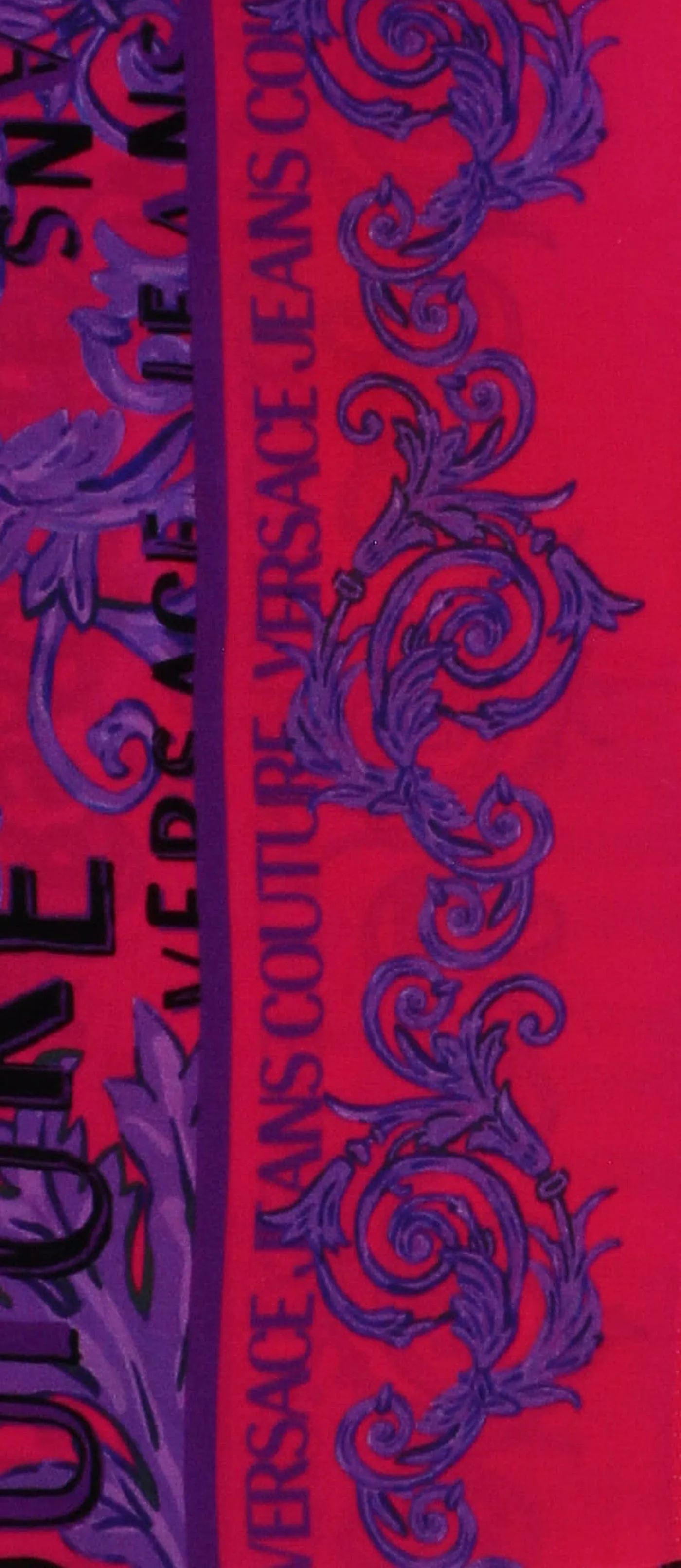 Versace Jeans Couture Hot Pink/Violet Signature Baroque Print Square Scarf